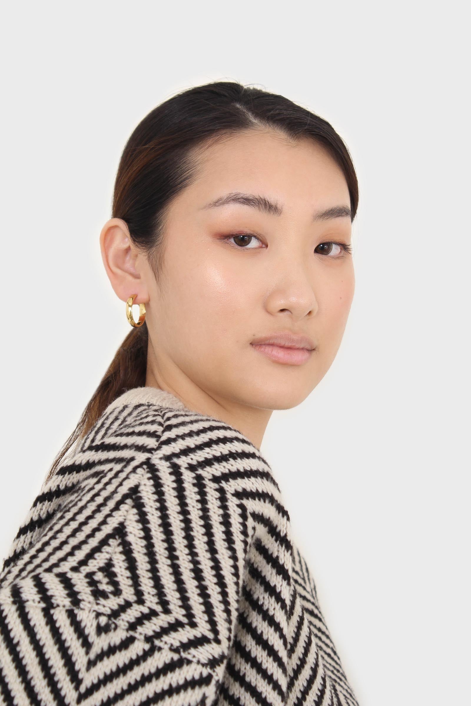 Ivory and black herringbone jumper