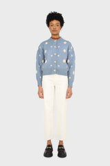 Blue and white dots cardigan
