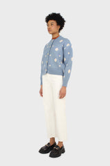 Blue and white dots cardigan