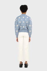 Blue and white dots cardigan