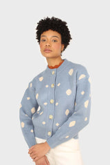 Blue and white dots cardigan
