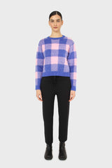 Black ribbed loose fit knit trousers