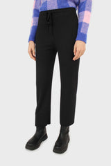 Black ribbed loose fit knit trousers