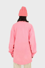 Neon pink corduroy oversized shirt