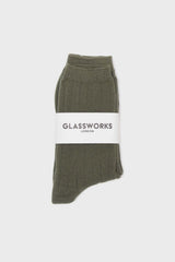 Khaki giant rib socks