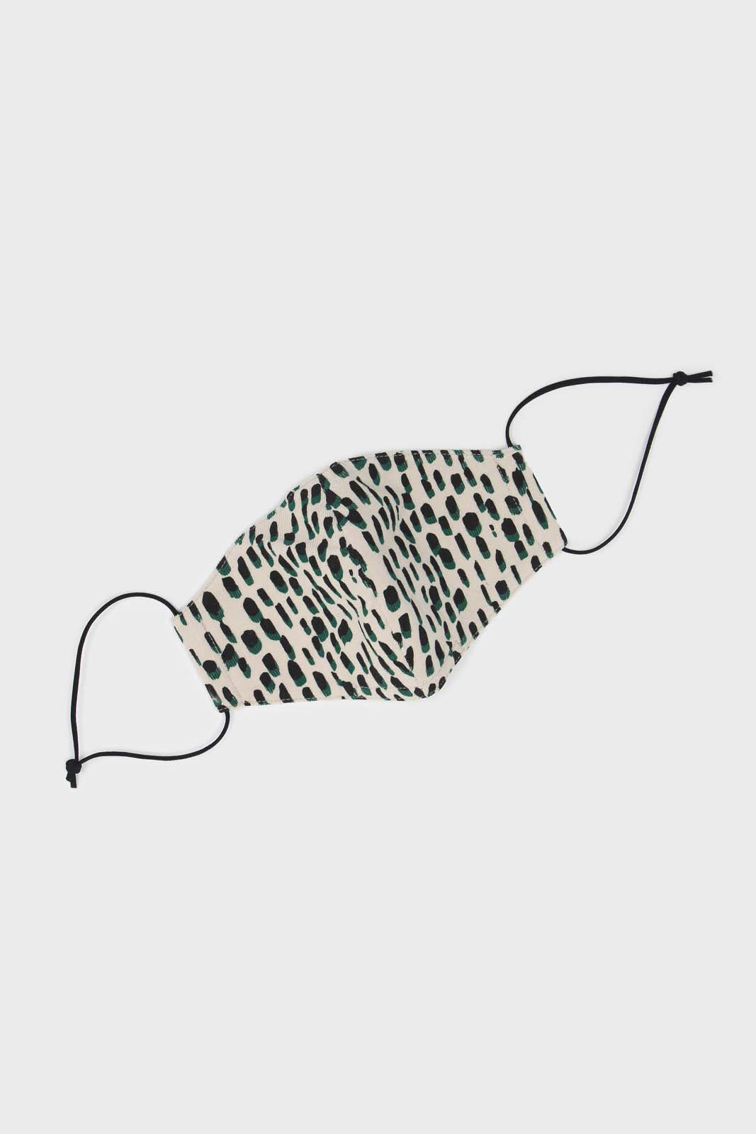 Ivory patterned micro ribbed cotton mask