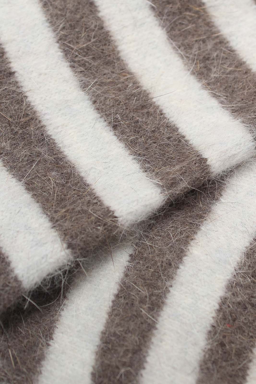 Cocoa and beige striped angora socks
