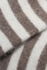 Cocoa and beige striped angora socks