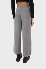 Grey smooth loose fit knit trousers