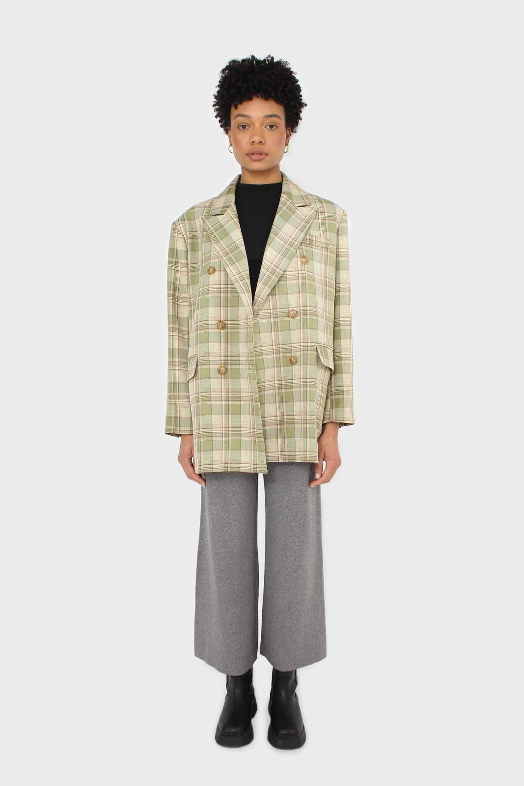 Grey smooth loose fit knit trousers