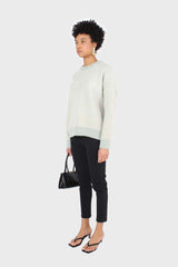 Mint herringbone fitted crew neck jumper