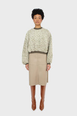 Khaki teddy cropped sweatshirt