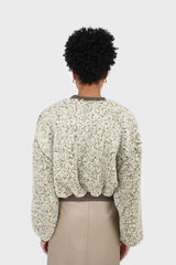 Khaki teddy cropped sweatshirt