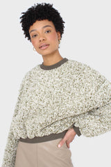 Khaki teddy cropped sweatshirt