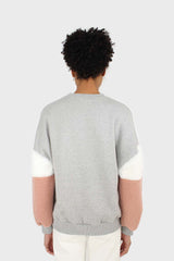 Grey and pink faux fur sleeved sweatshirt
