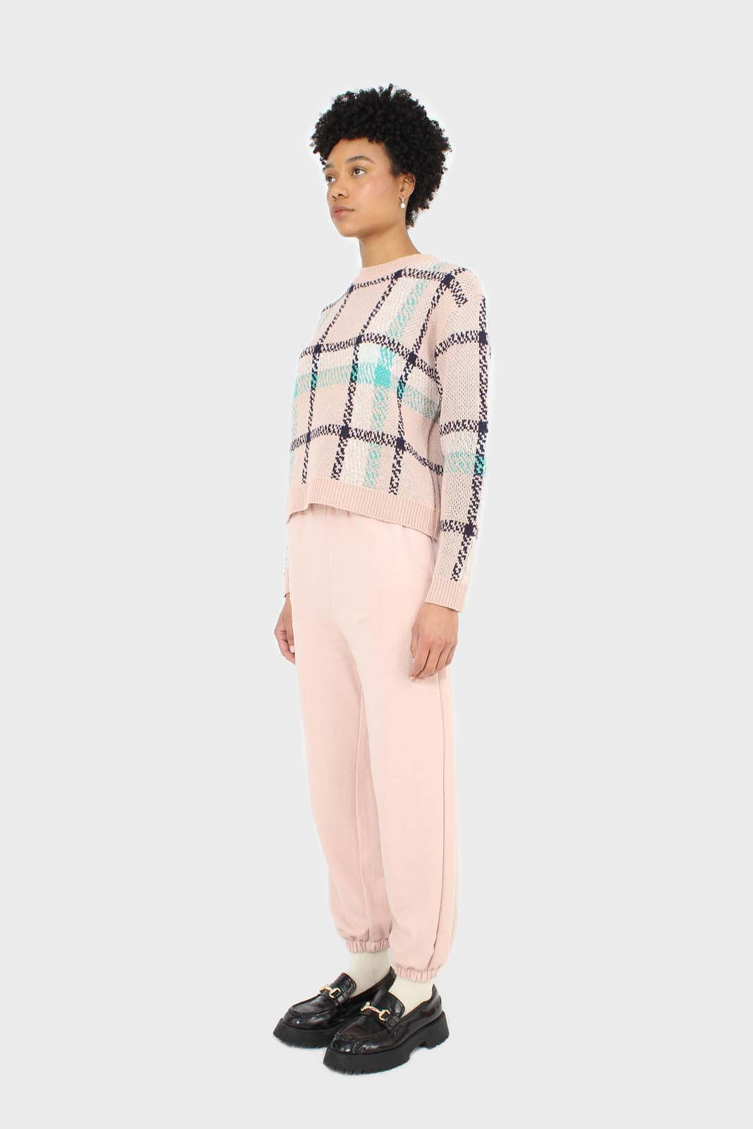 Baby pink loose fit sweatpants
