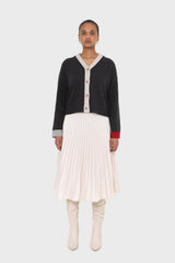 Charcoal and oatmeal contrast trim cardigan
