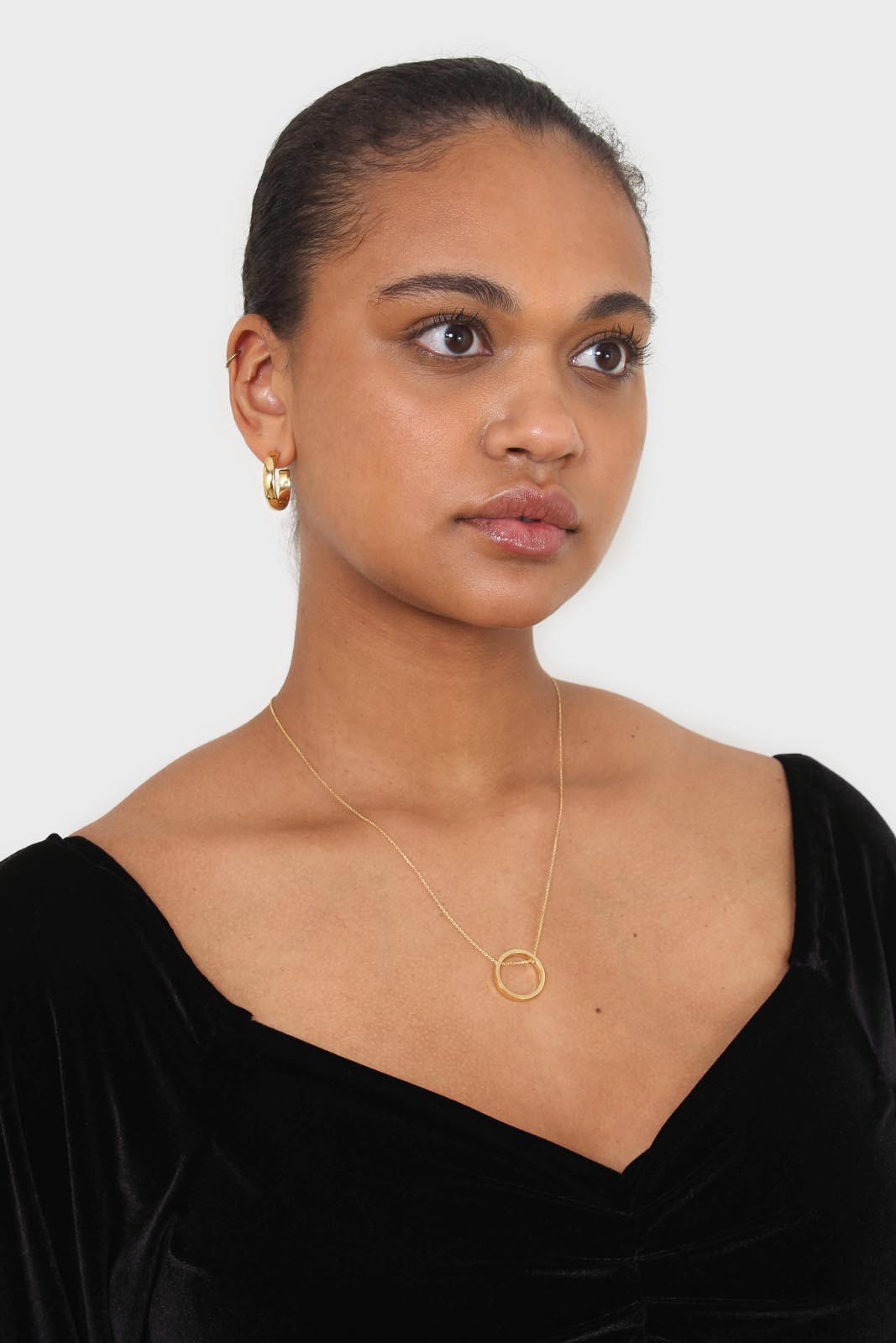 Black velvet smocked crop off shoulder top