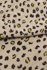 Beige and black metallic leopard print socks