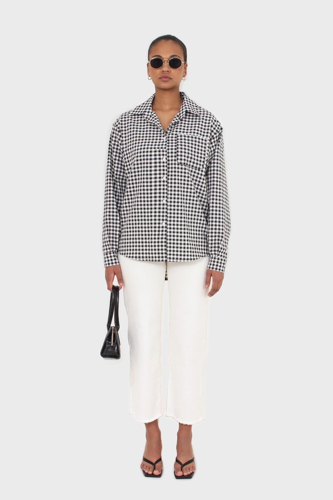 Black and white gingham oversized shirt