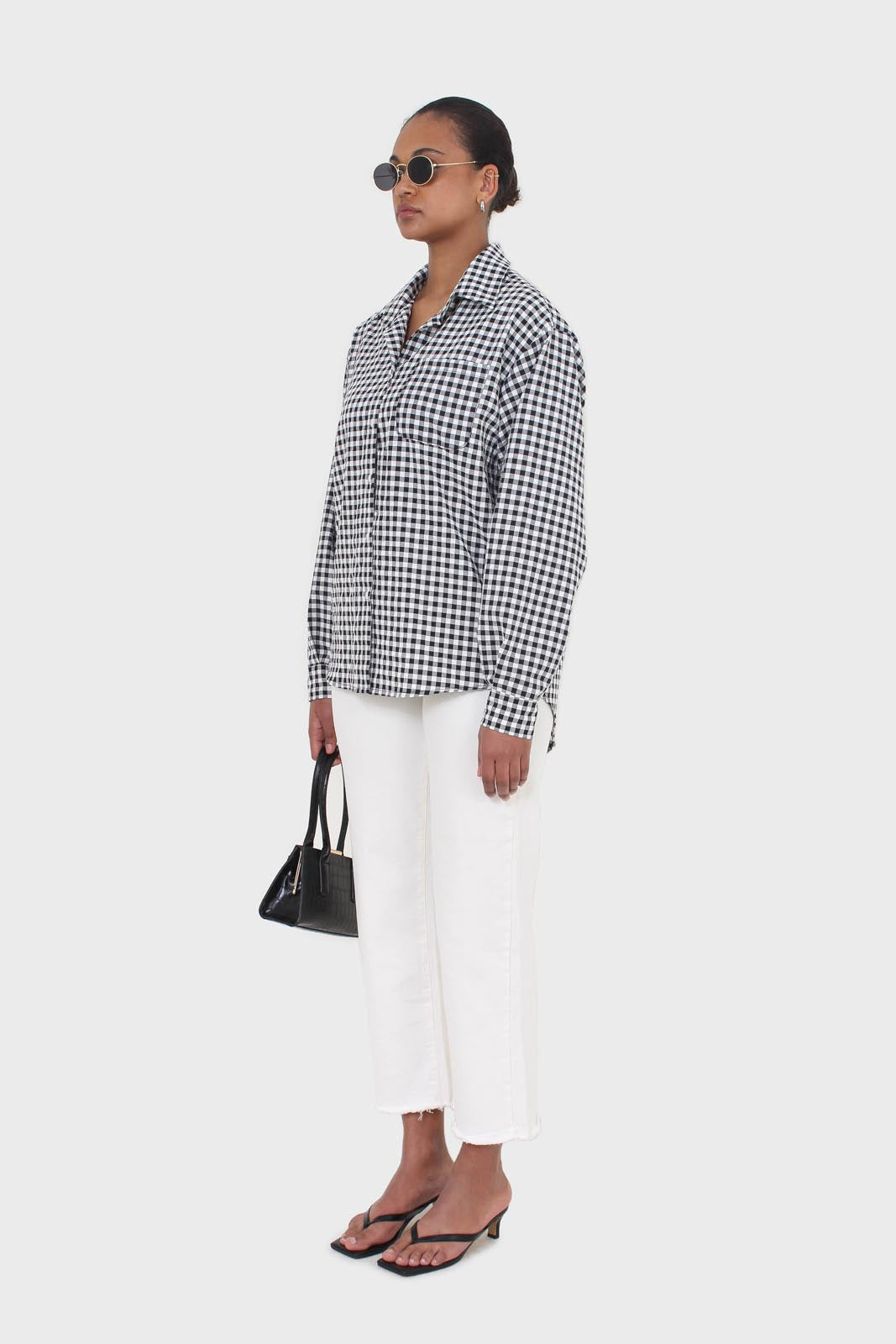 Black and white gingham oversized shirt
