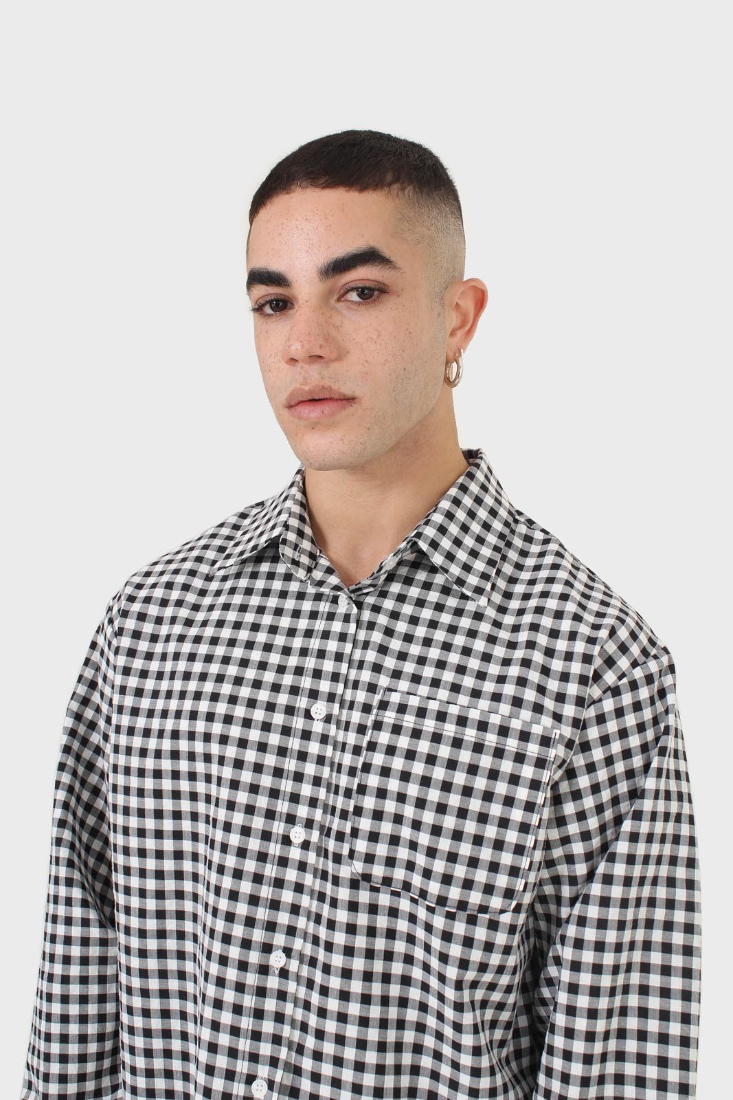 Black and white gingham oversized shirt