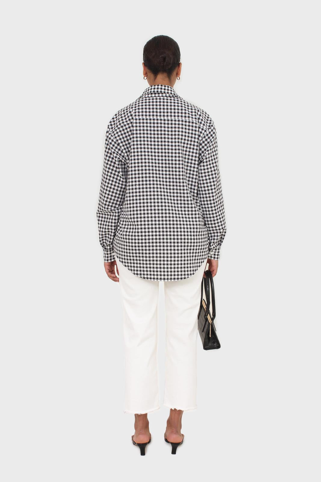 Black and white gingham oversized shirt