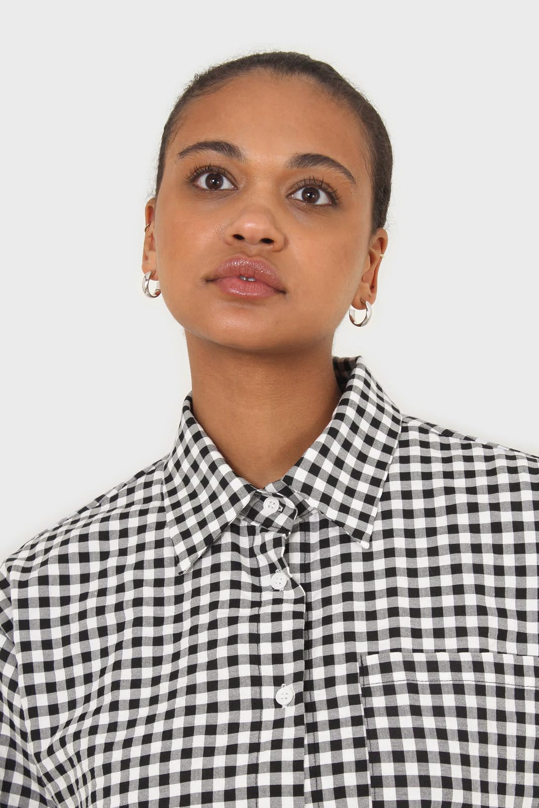 Black and white gingham oversized shirt