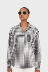 Black and white gingham oversized shirt