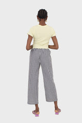 Black and white gingham loose fit trousers