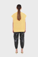 Black vegan leather jogging trousers