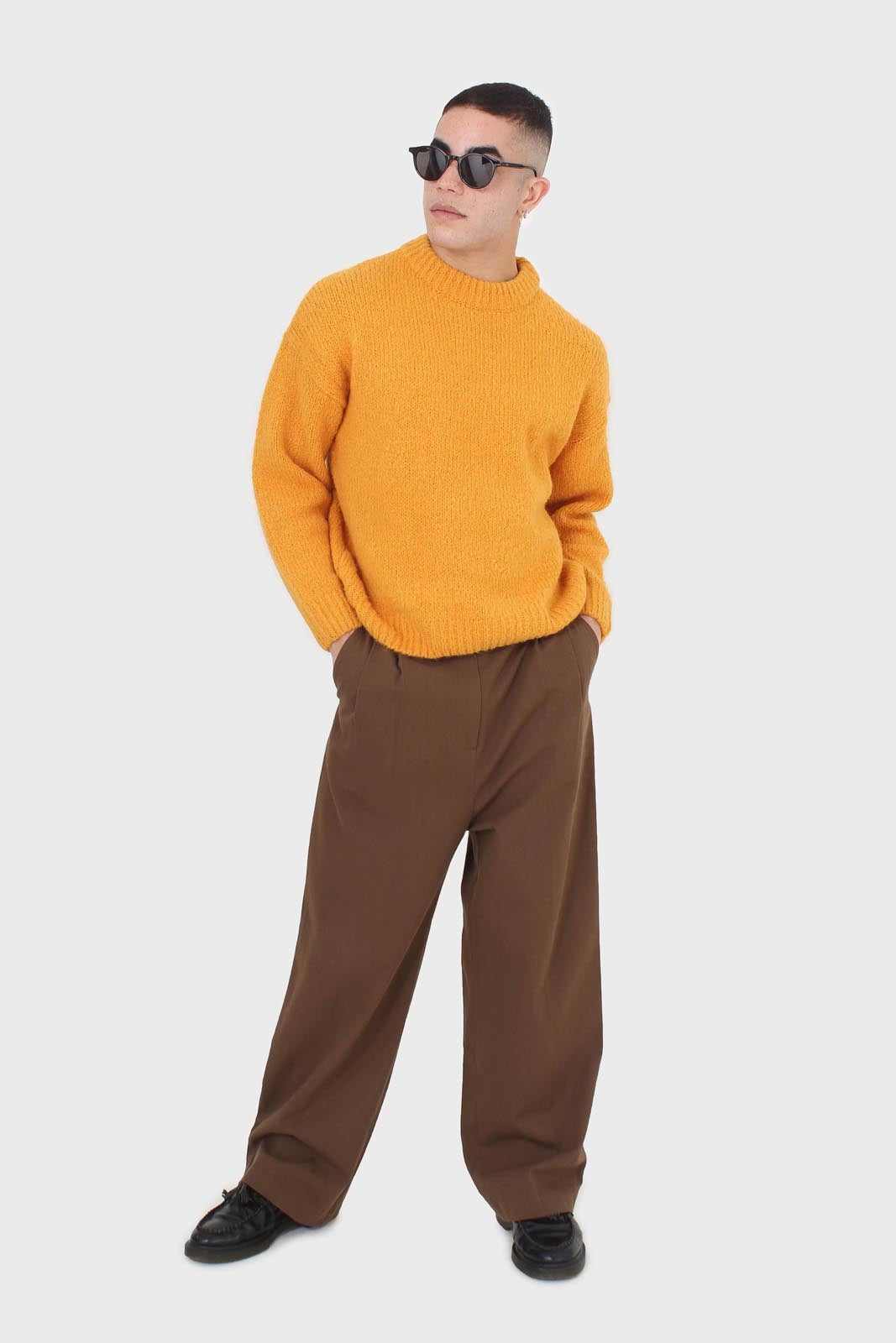 Bright orange oversized crew neck jumper