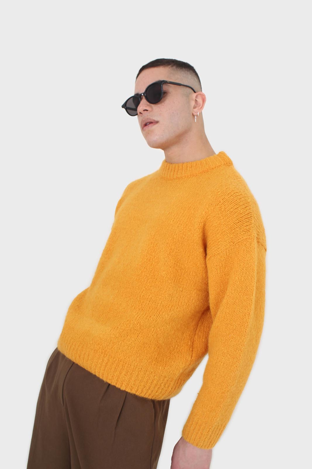 Bright orange oversized crew neck jumper