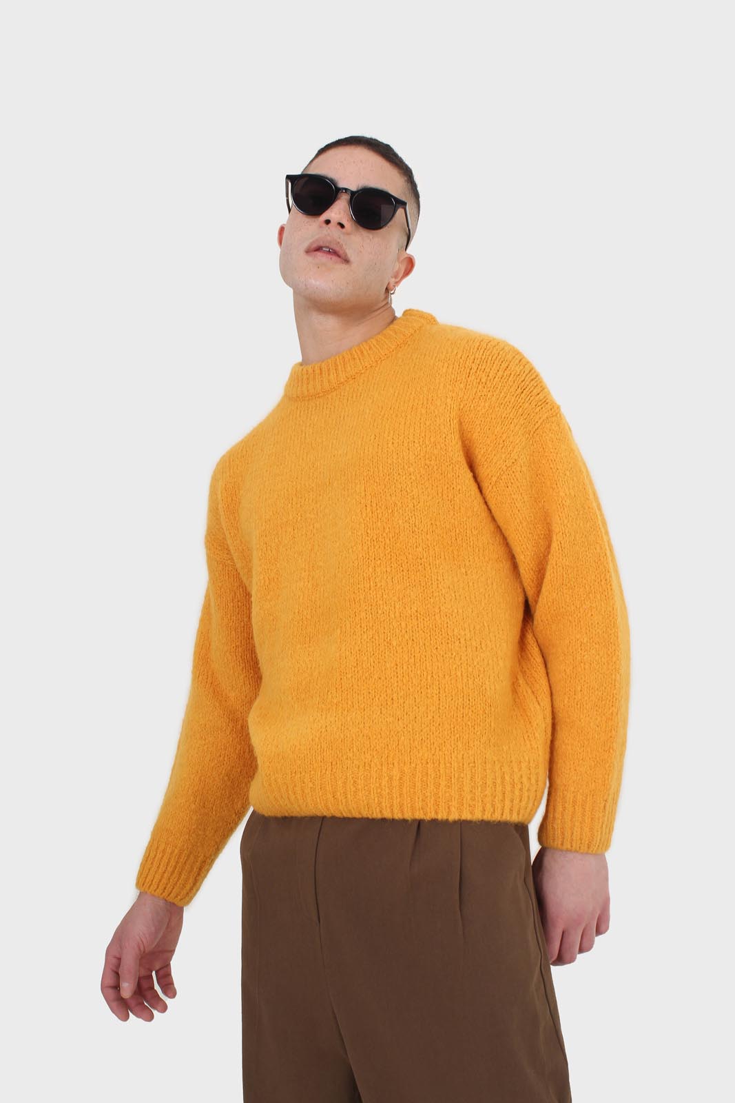 Bright orange oversized crew neck jumper