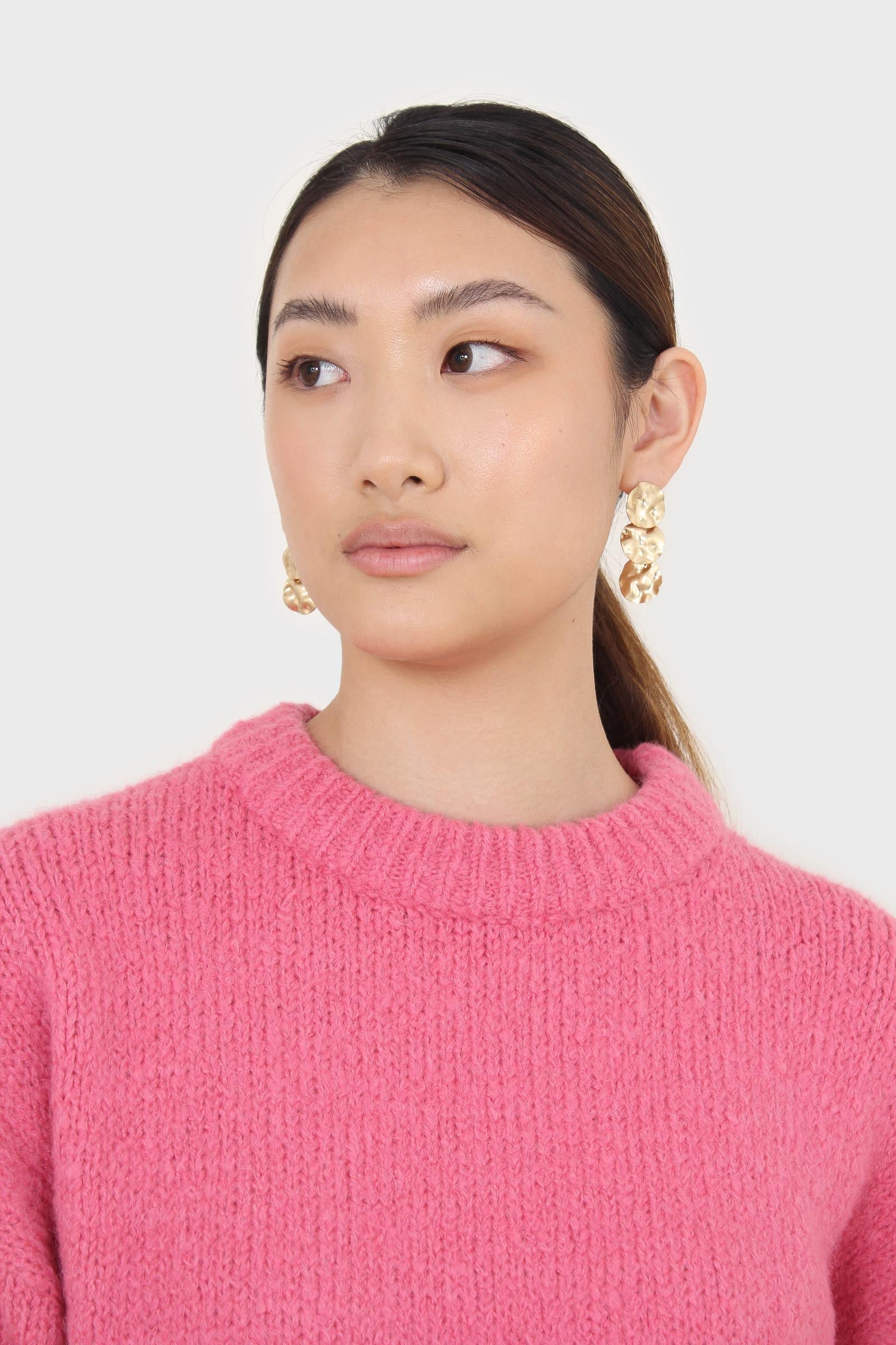 Hot pink oversized crew neck jumper