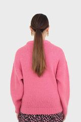 Hot pink oversized crew neck jumper