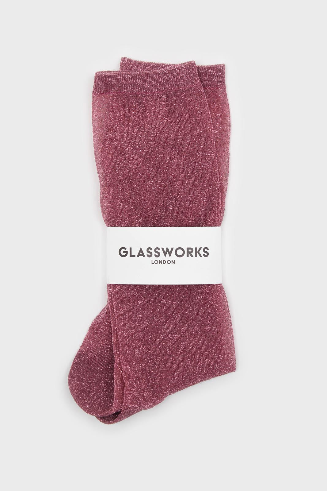 Deep pink glitter superstar long socks