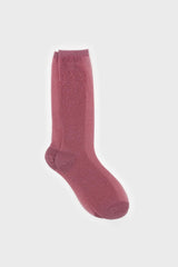 Deep pink glitter superstar long socks