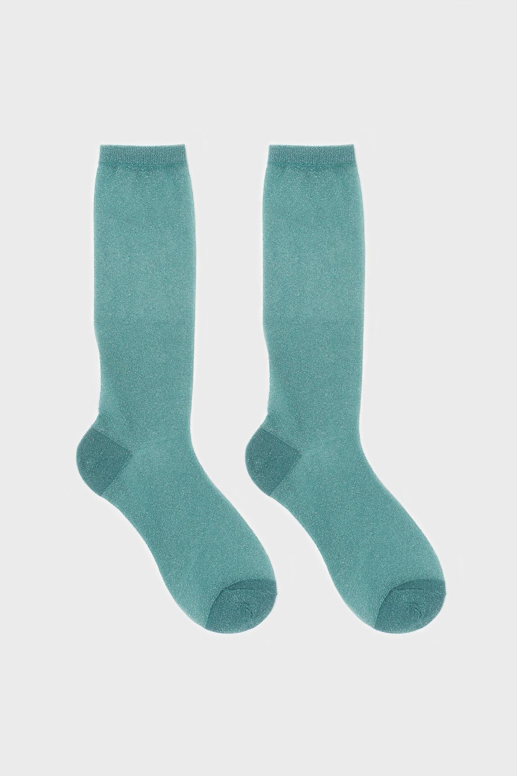 Mint green glitter superstar long socks