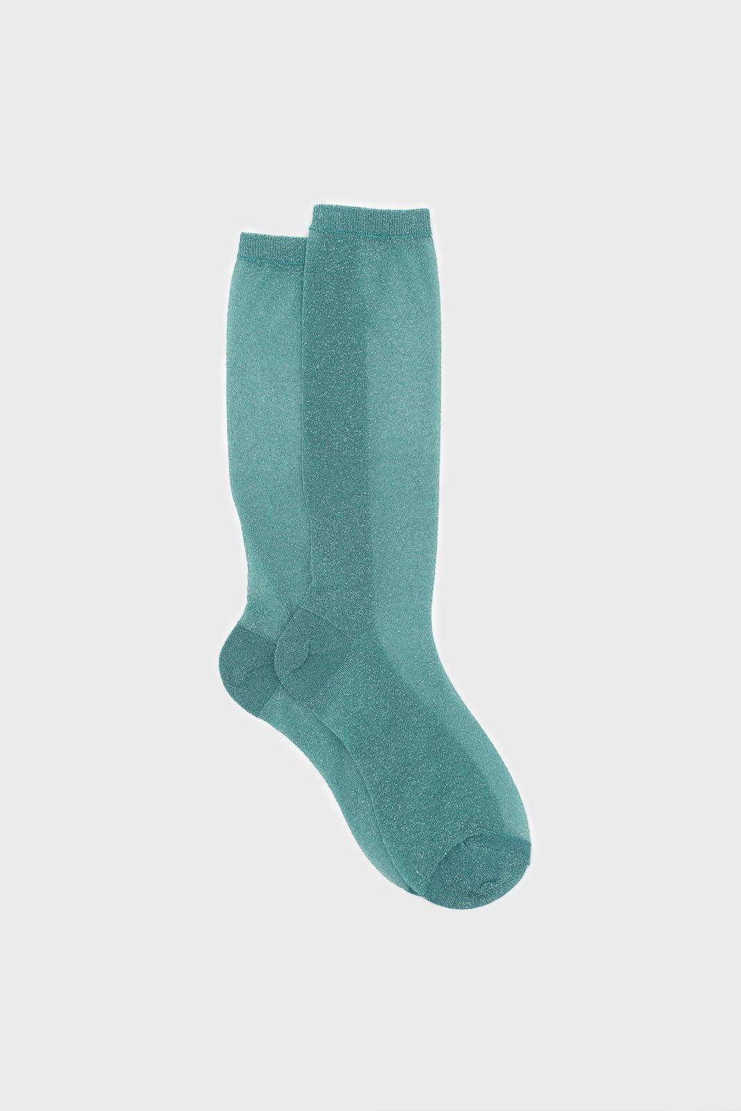 Mint green glitter superstar long socks