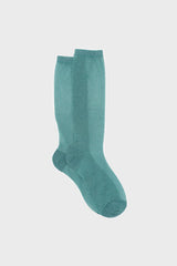 Mint green glitter superstar long socks