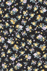 Black and mustard floral print skirt