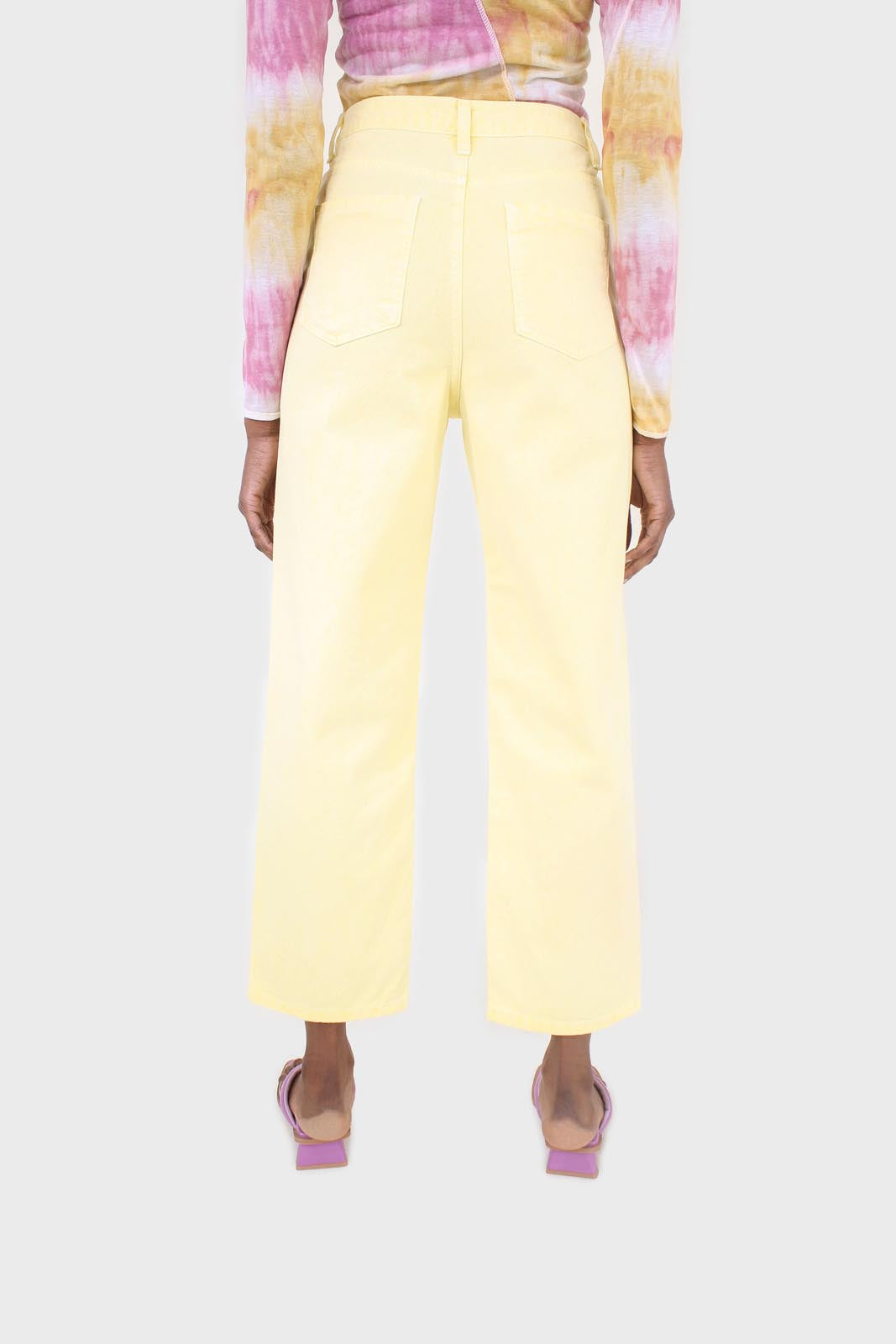 Pale yellow loose fit jeans - 215