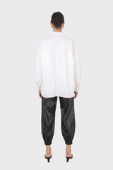 White large patch pocket oversized shirt