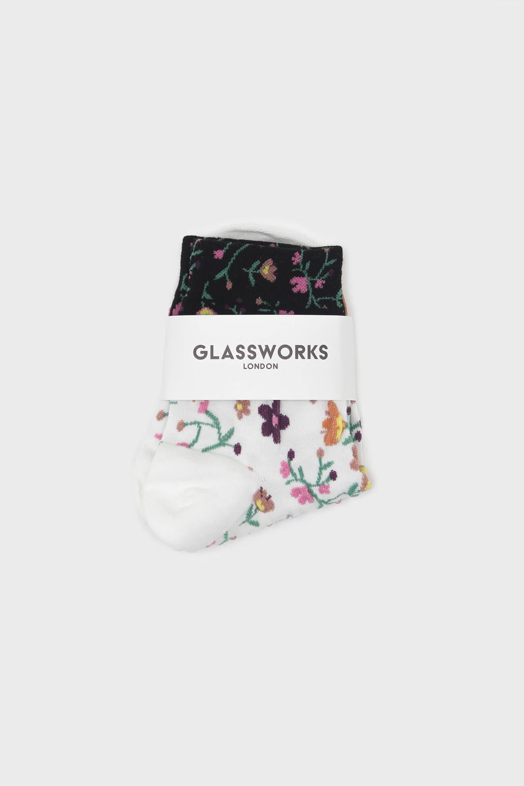 Ivory floral colourblock socks