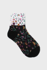 Black floral colourblock socks