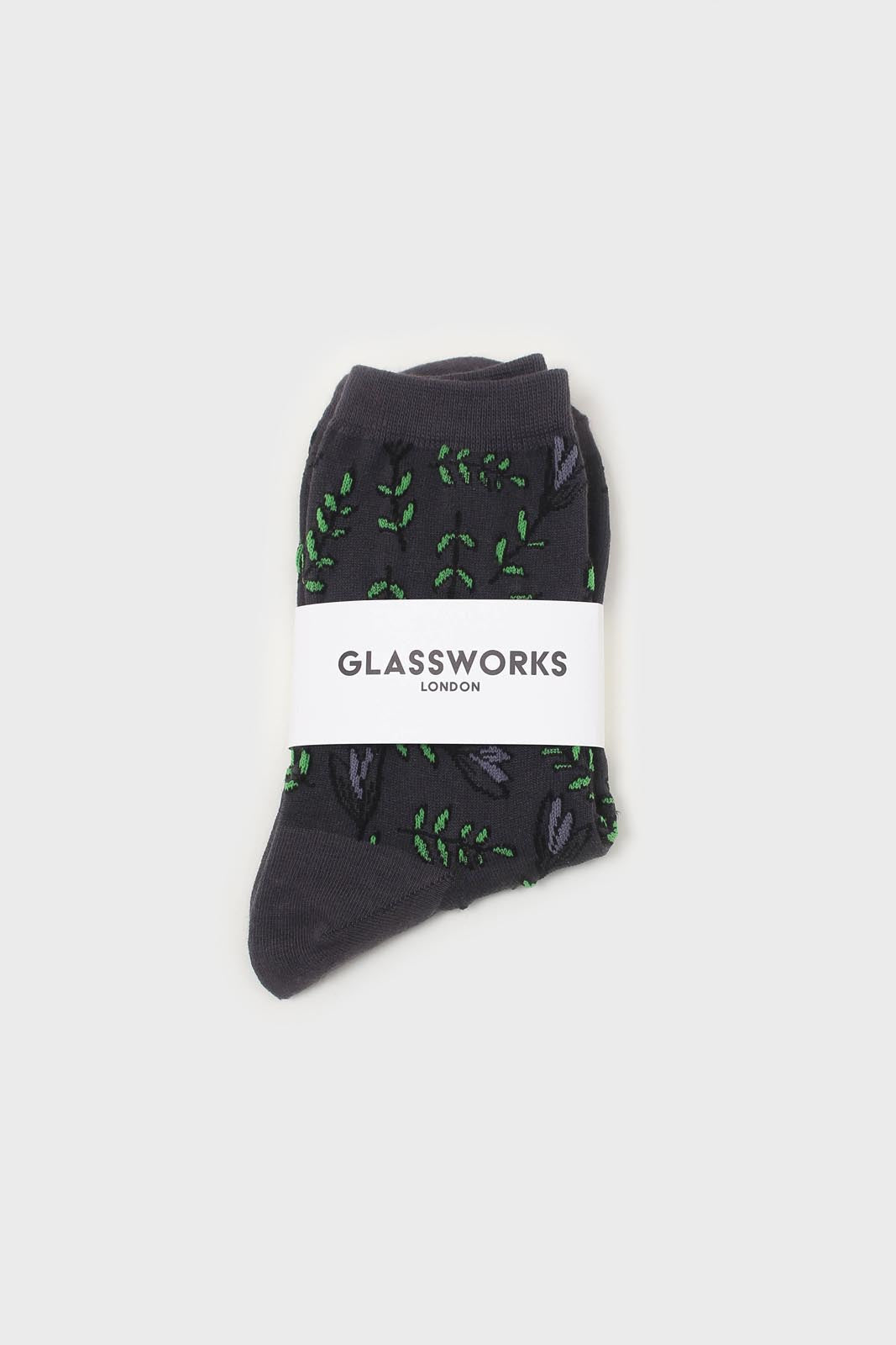 Charcoal botanical socks