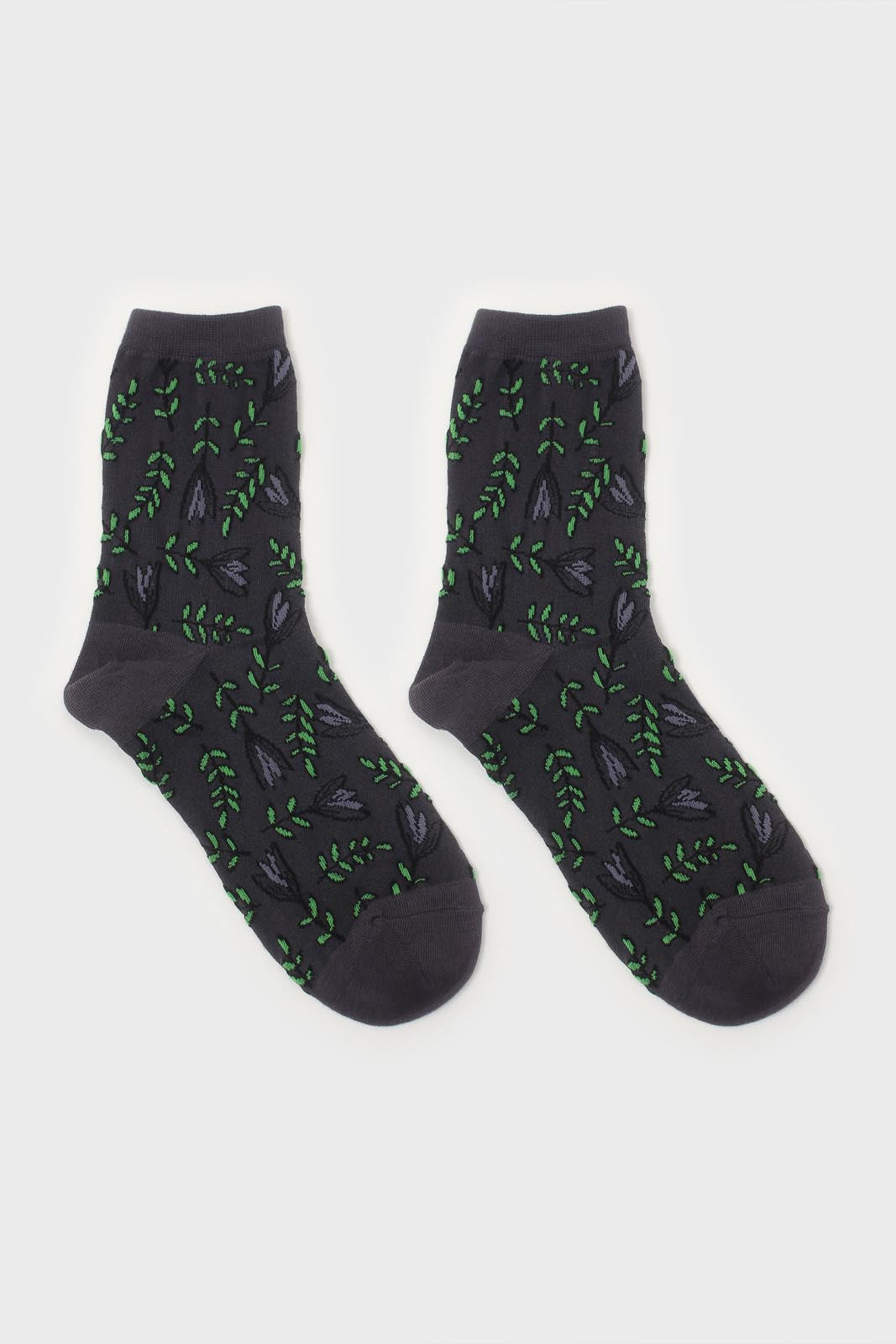 Charcoal botanical socks