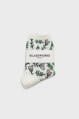 Ivory botanical socks