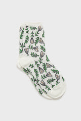 Ivory botanical socks